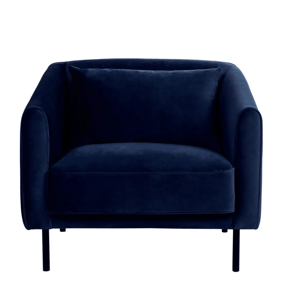 Clearance Drawer WINSEN Fauteuil en velours pieds droits en métal