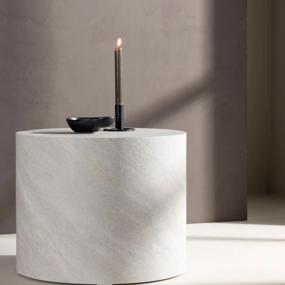 New Venture Home YORK Table d'appoint ronde effet marbre ø50cm