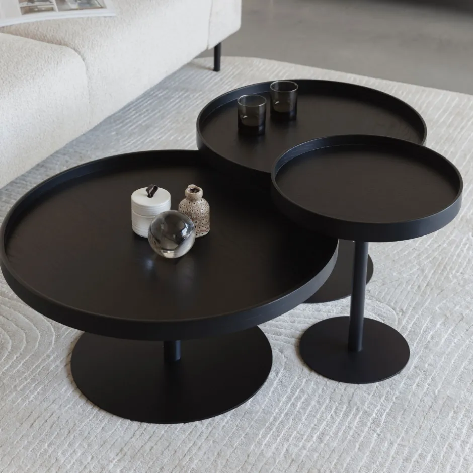 Hot No name YURI Table basse ronde en bois et métal ø70cm
