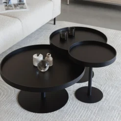 New No name YURI Table d'appoint ronde en bois et métal ø45cm