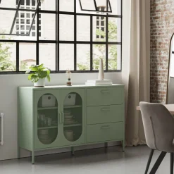Sale No name ZIO Buffet 2 portes 3 tiroirs en métal L140cm