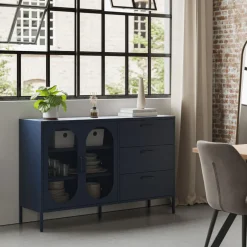 Sale No name ZIO Buffet 2 portes 3 tiroirs en métal L140cm