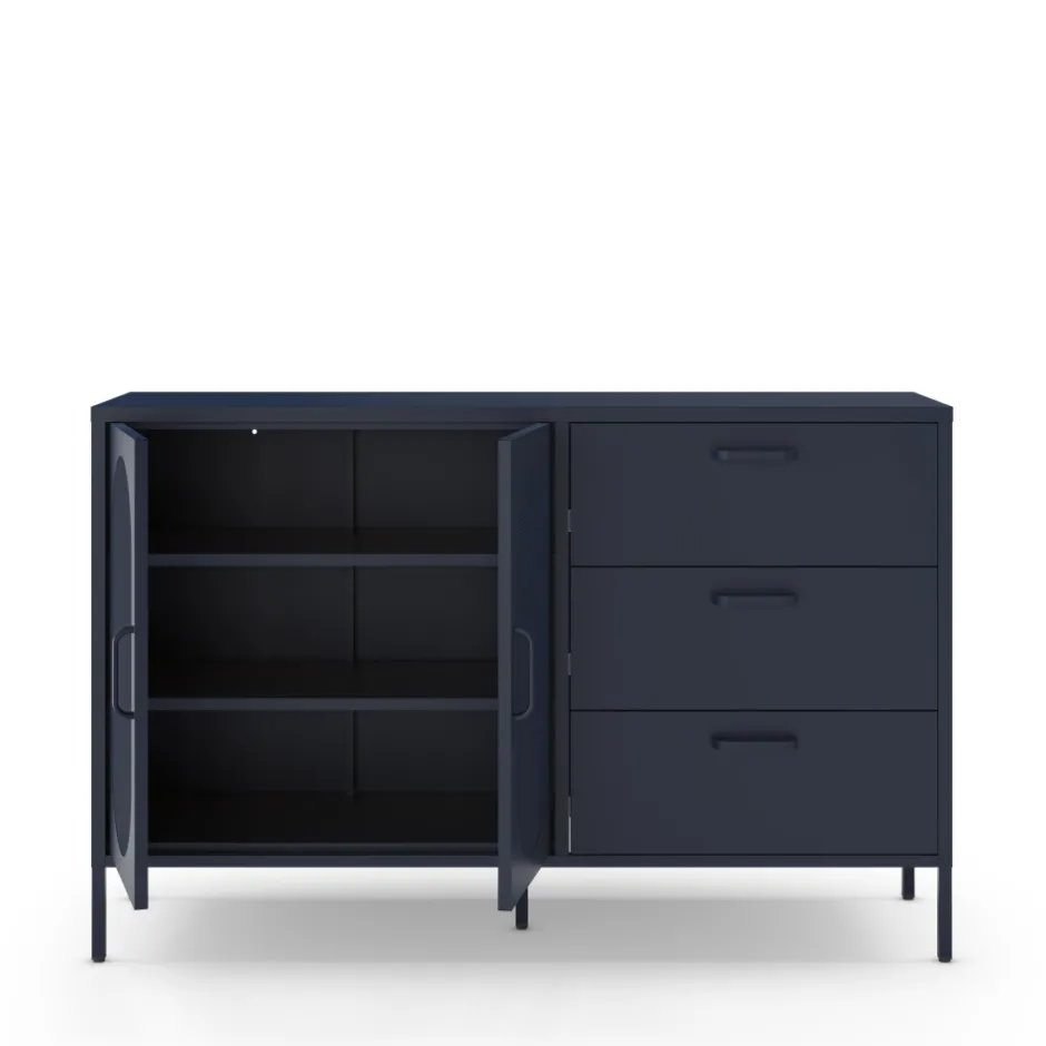 Sale No name ZIO Buffet 2 portes 3 tiroirs en métal L140cm