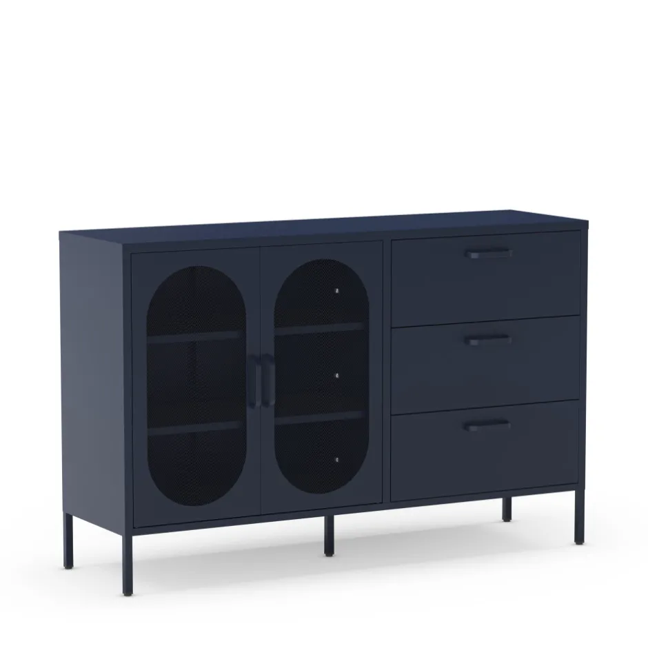 Sale No name ZIO Buffet 2 portes 3 tiroirs en métal L140cm