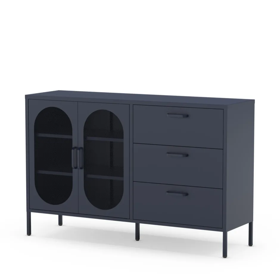 Sale No name ZIO Buffet 2 portes 3 tiroirs en métal L140cm