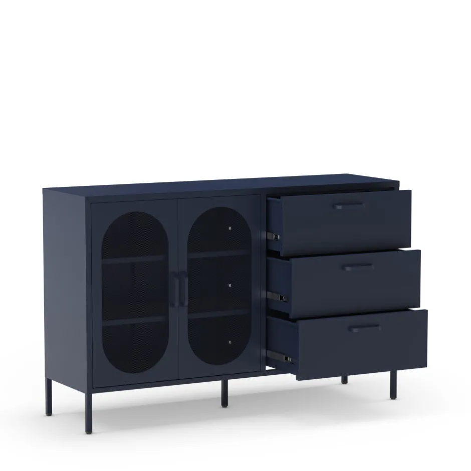 Sale No name ZIO Buffet 2 portes 3 tiroirs en métal L140cm