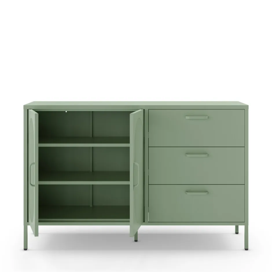 Sale No name ZIO Buffet 2 portes 3 tiroirs en métal L140cm