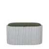Drawer ZOÉ Banc ovale en tissu avec plateau et rangement L77cm