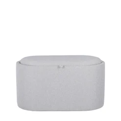 Discount Drawer ZOÉ Banc ovale en tissu avec plateau et rangement L77cm