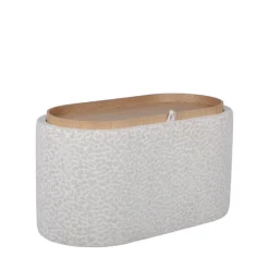 Hot Drawer ZOÉ Banc ovale imprimé animal avec plateau et rangement L77cm