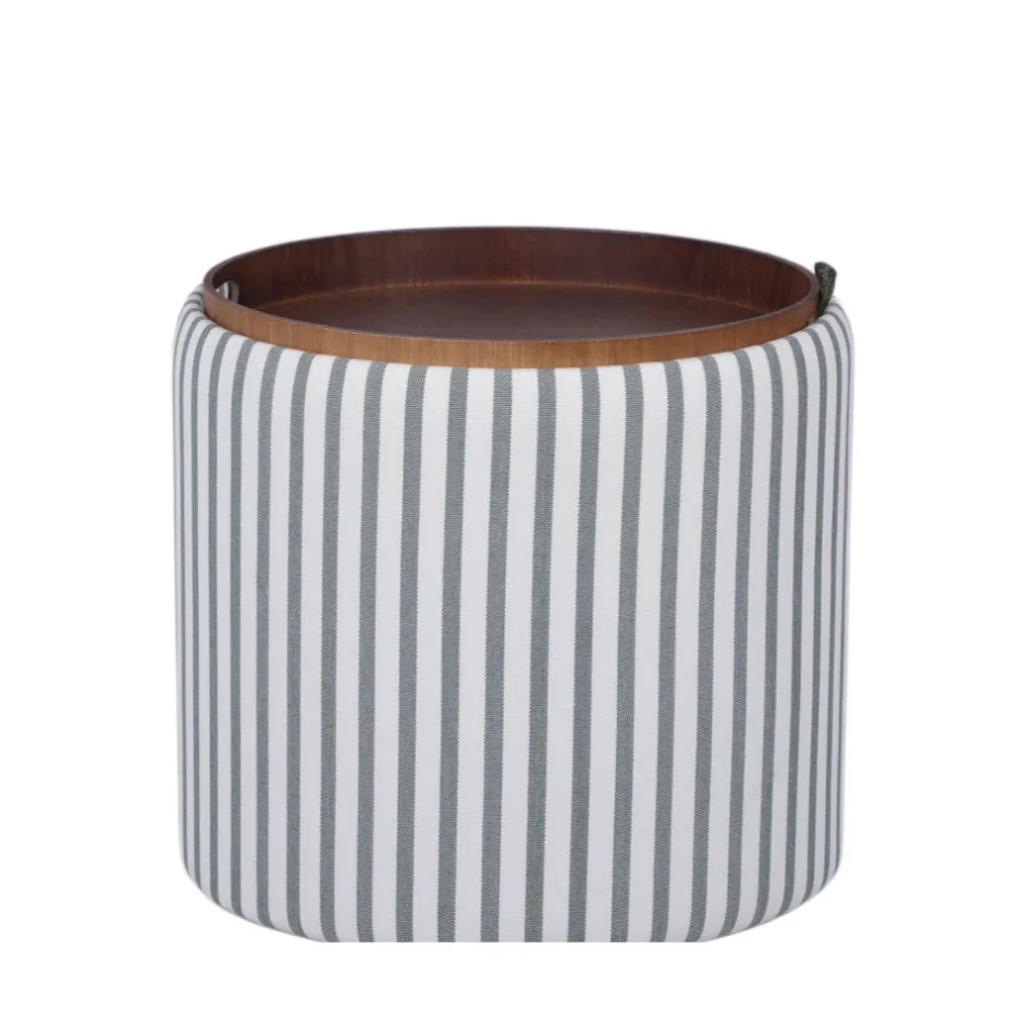 Hot Drawer ZOÉ Pouf rond en tissu avec plateau et rangement ø40cm