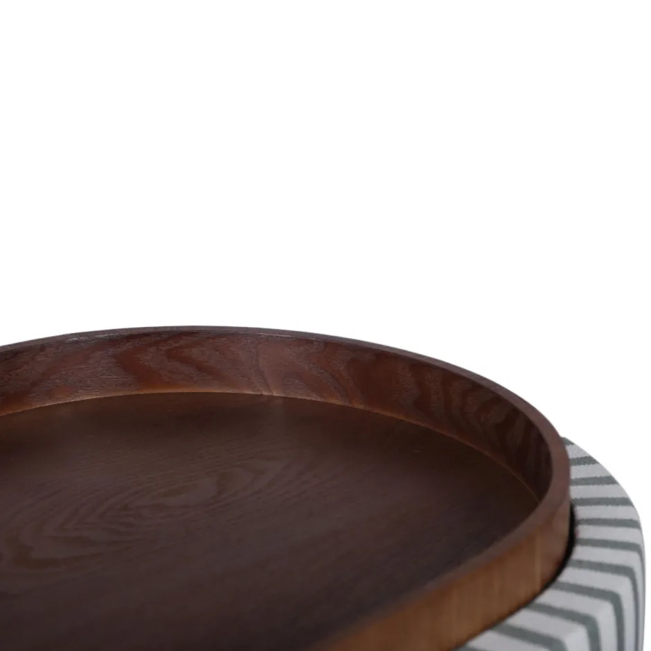 Hot Drawer ZOÉ Pouf rond en tissu avec plateau et rangement ø40cm