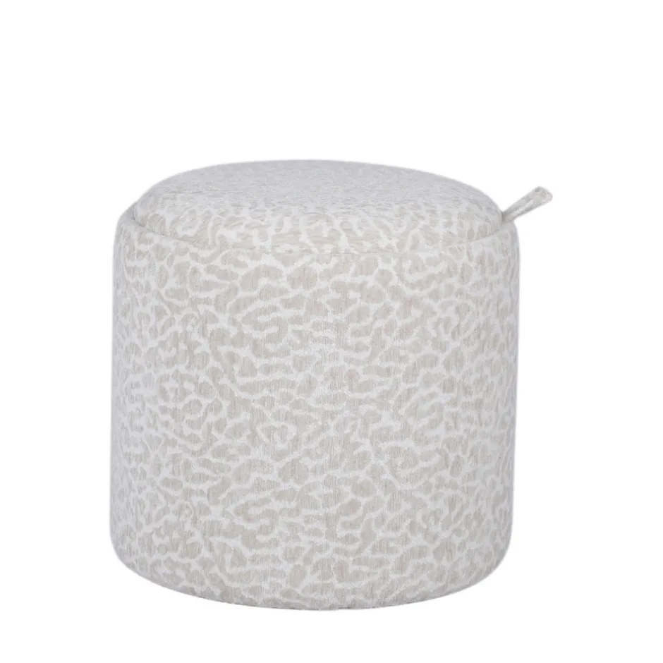 Clearance Drawer ZOÉ Pouf rond imprimé animal avec plateau et rangement ø40cm